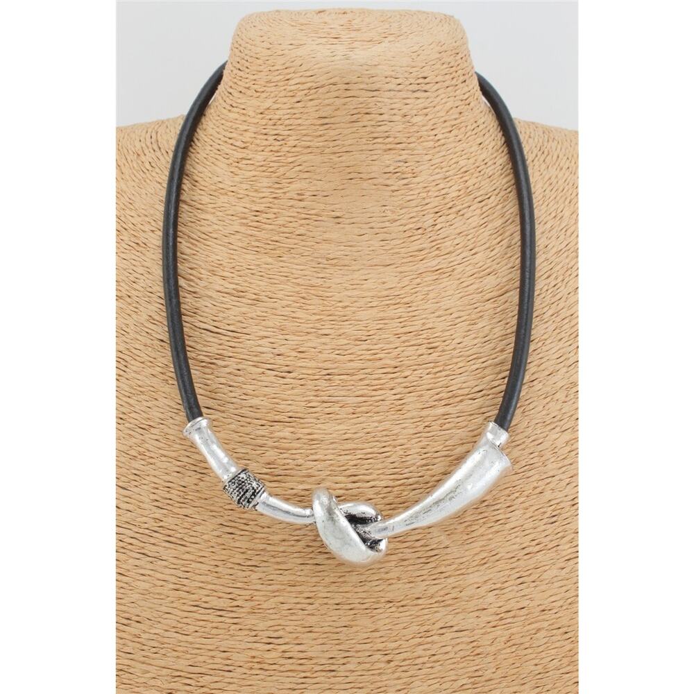 Leather Love Knot Necklace